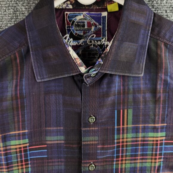 Robert Graham Button Up Shirt Long Sleeve Medium Classic Fit Colorful Plaid - Picture 1 of 16